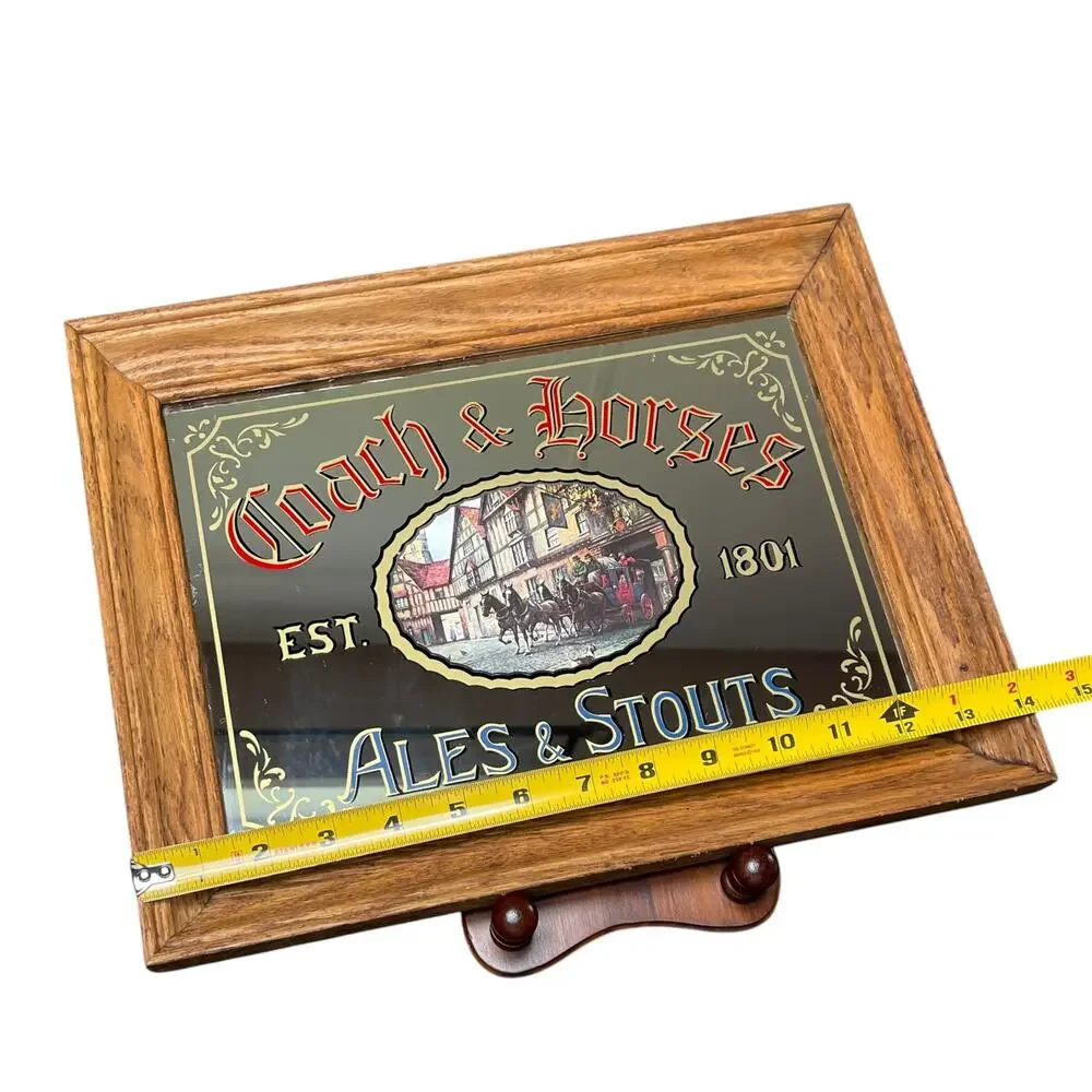 Vintage Coach & Horses Pub Mirror Ales & Stouts English Tavern Bar Decor